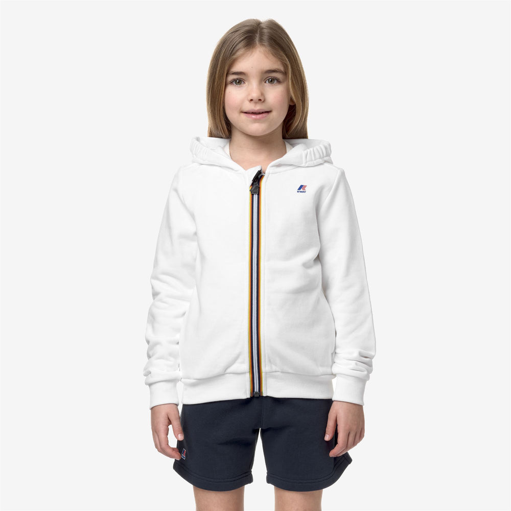 Grey White Unisex Kids Fleece Jacket for City Wear 02