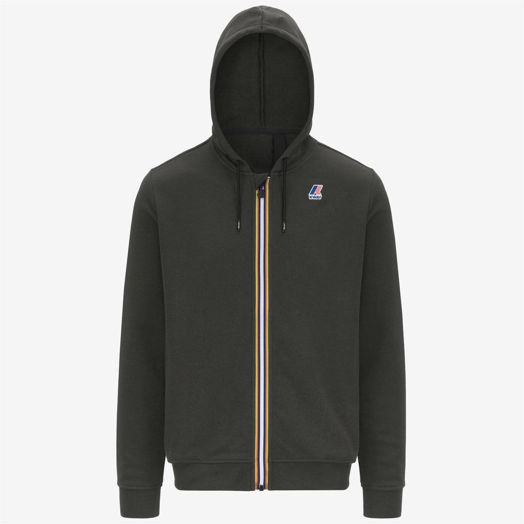 Fleece_UNISEX_LE VRAI ARNEL POLY COTTON_Jacket_GREEN BLACKISH - Commercial 1