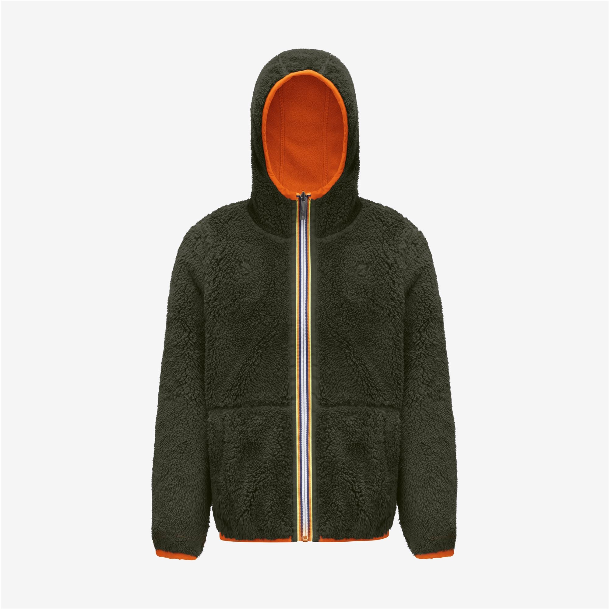 Fleece_Boy_P. JACQUES POLAR DOUBLE_Jacket_Orange Rust - GREEN BLACKISH - Commercial 2