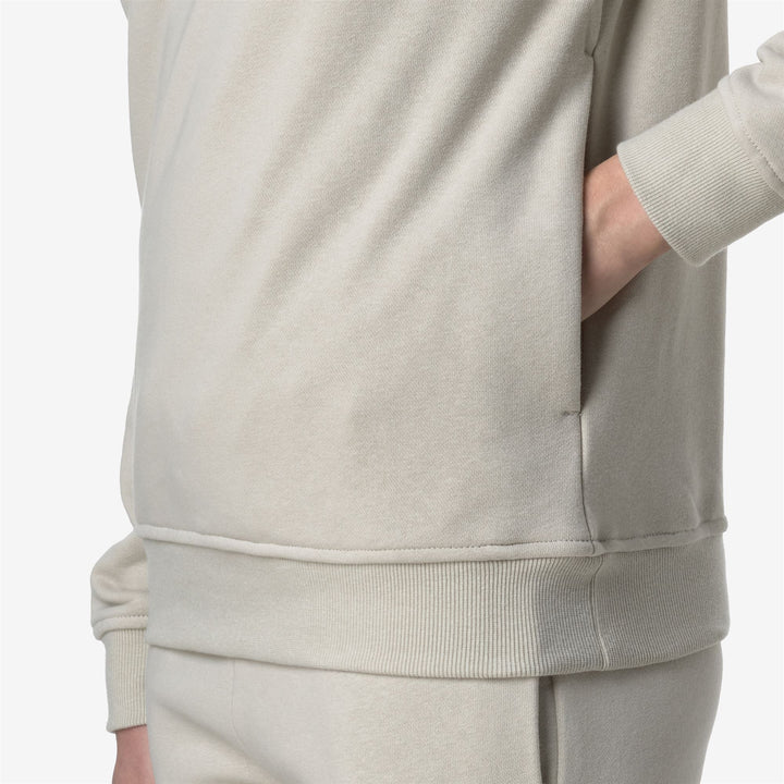 Beige Grey Unisex Lightweight Fleece Jumper for City Wear 2
