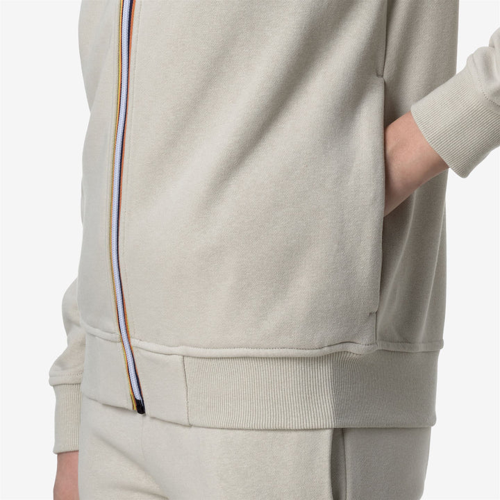 Beige Grey Unisex Fleece Jacket for Casual City Wear 2