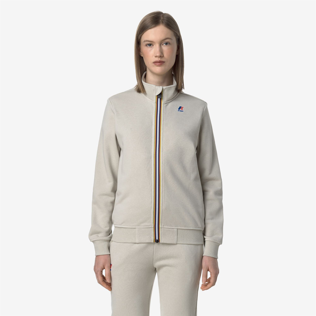 Beige Grey Unisex Fleece Jacket for Casual City Wear main