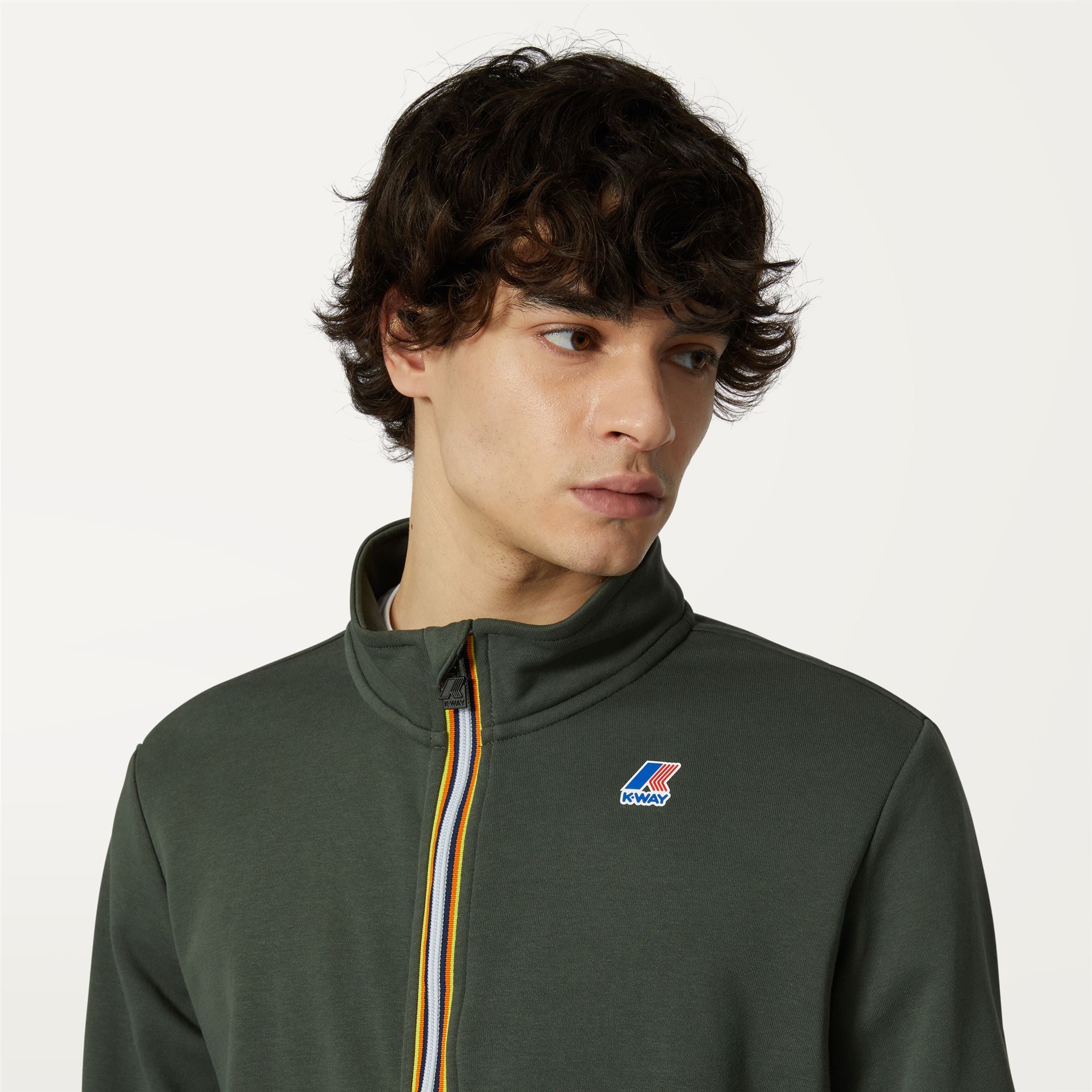 Fleece_UNISEX_ AUGUR POLY COTTON_Jacket_GREEN BLACKISH - Commercial 7