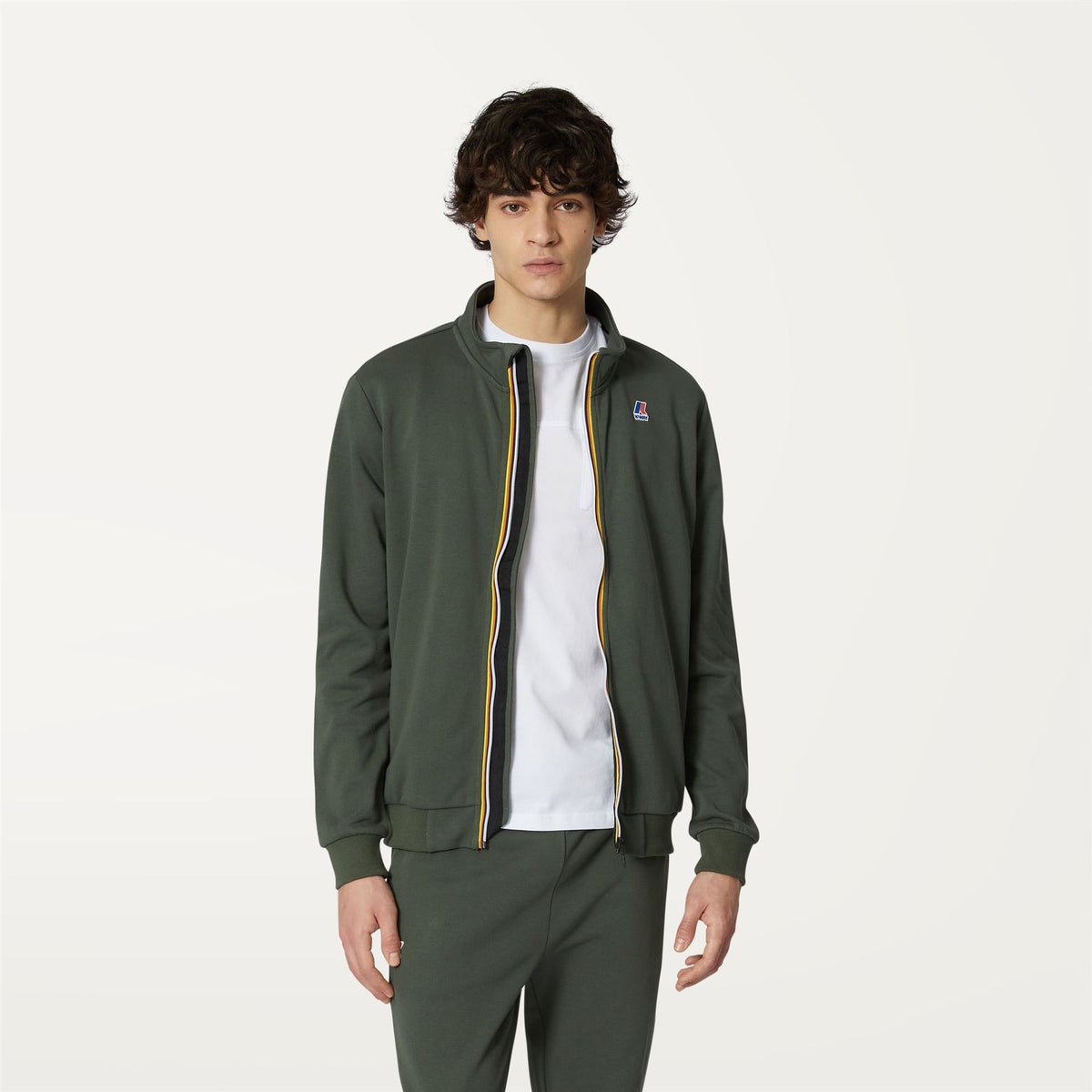 Fleece_UNISEX_ AUGUR POLY COTTON_Jacket_GREEN BLACKISH - Commercial 4