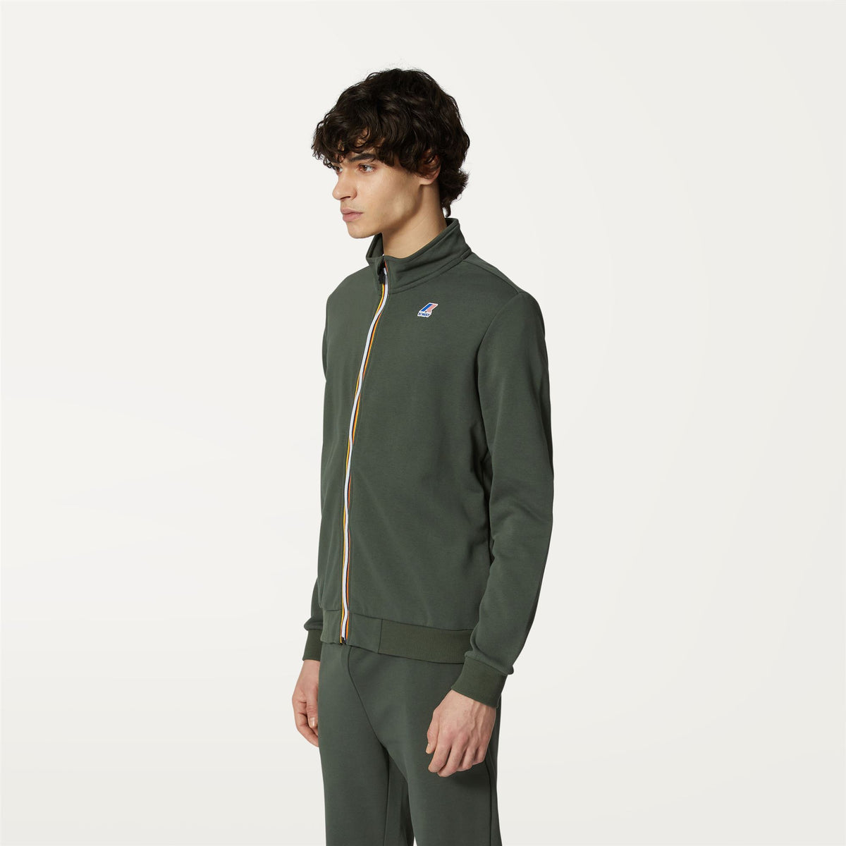 Fleece_UNISEX_ AUGUR POLY COTTON_Jacket_GREEN BLACKISH - Commercial 5