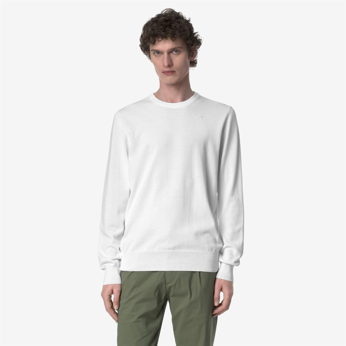 Knitwear_MAN_SEBASTIEN COTTON PS_Pull Over_White - Commercial 4