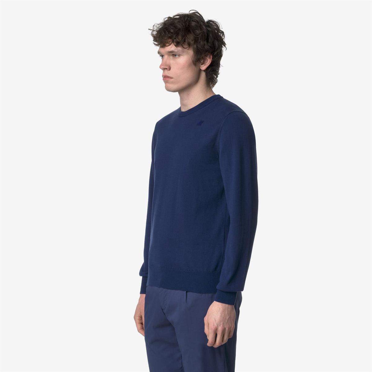 Knitwear_MAN_SEBASTIEN COTTON PS_Pull Over_Blue Depths - Commercial 5
