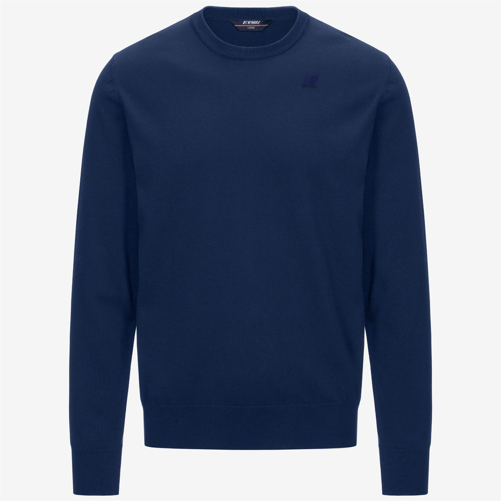 Knitwear_MAN_SEBASTIEN COTTON PS_Pull Over_Blue Depths - Commercial 1