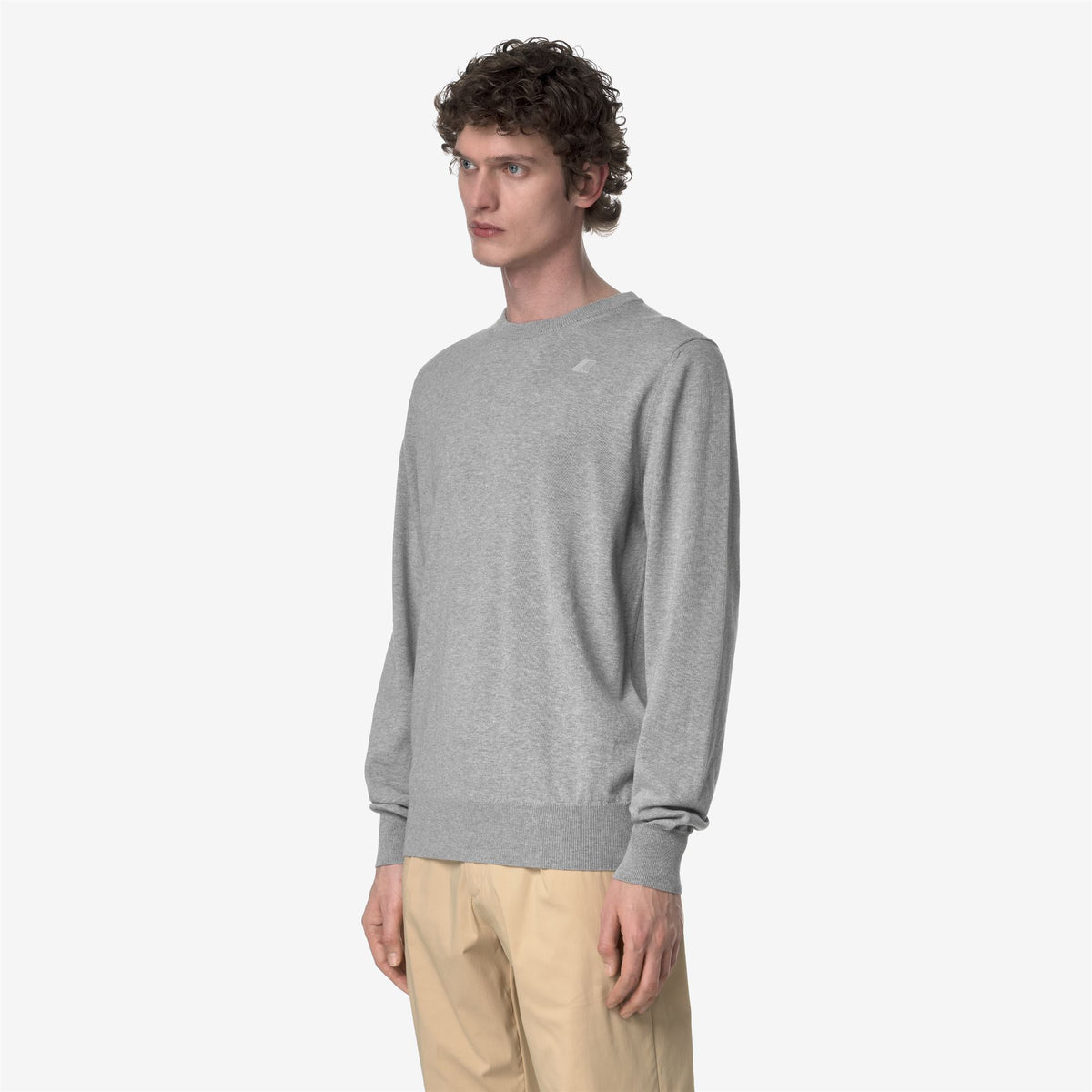 Knitwear_MAN_SEBASTIEN COTTON PS_Pull Over_GREY MEL - Commercial 5