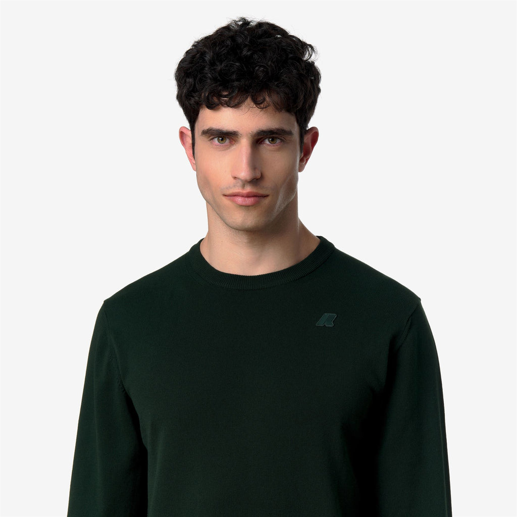 Knitwear_Man_SEBASTIEN COTTON PS_Pull Over_Green Deep Forest - Commercial 7