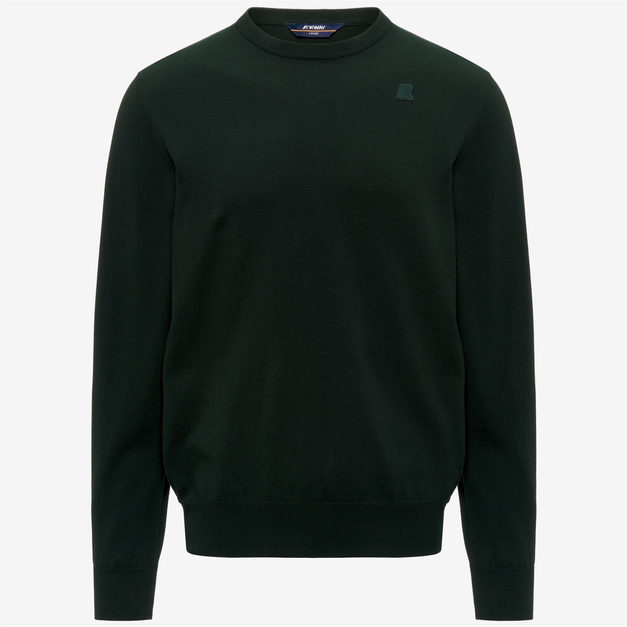 Knitwear_Man_SEBASTIEN COTTON PS_Pull Over_Green Deep Forest - Commercial 1