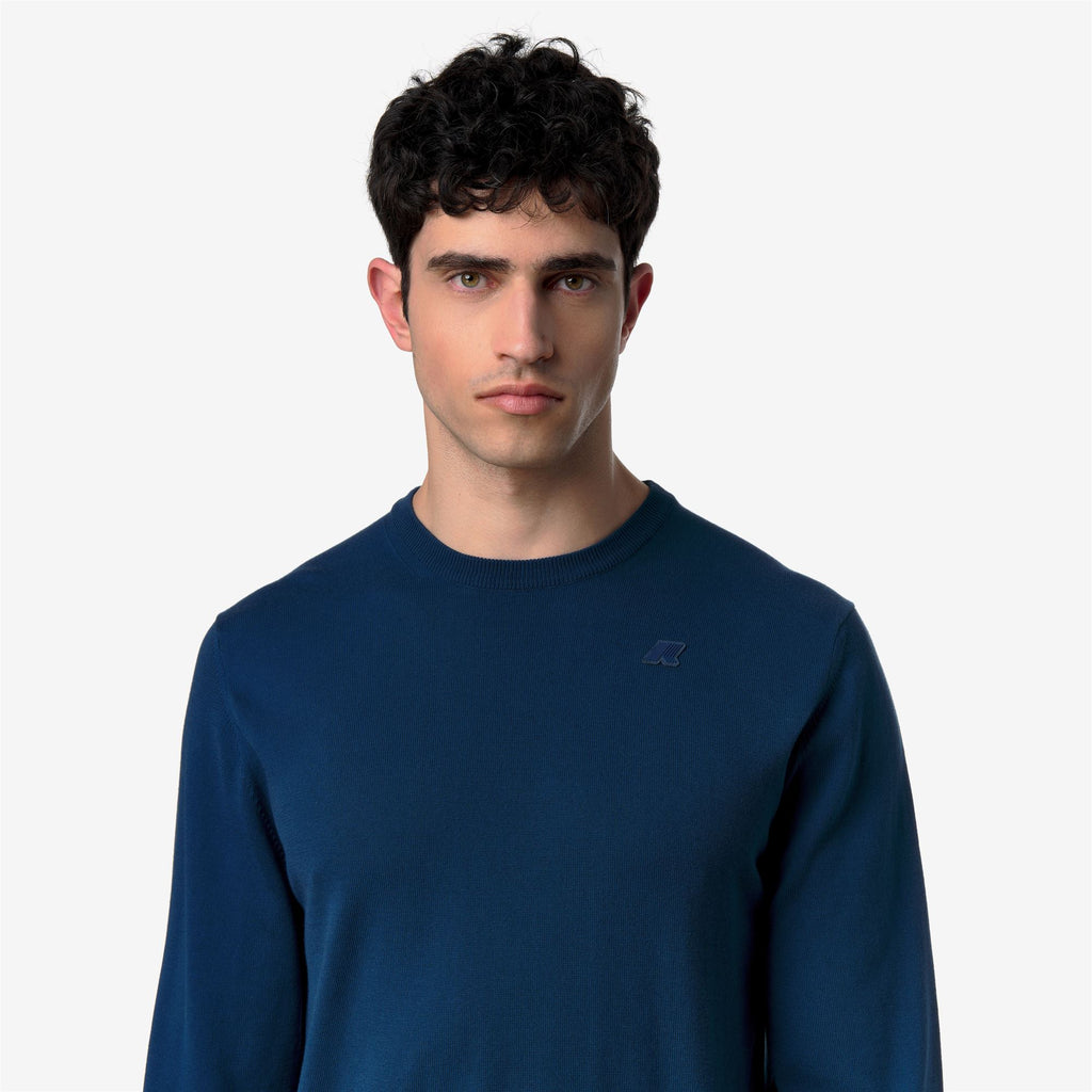 Knitwear_Man_SEBASTIEN COTTON PS_Pull Over_Blue Dk Denim - Commercial 7