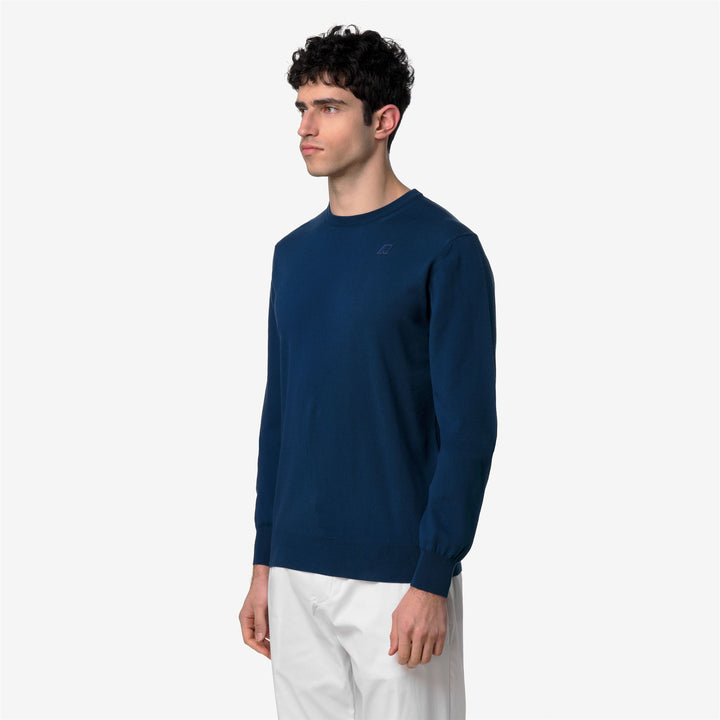 SEBASTIEN COTTON PS - KNITWEAR - Pull  Over - Man - BLUE DK DENIM 4