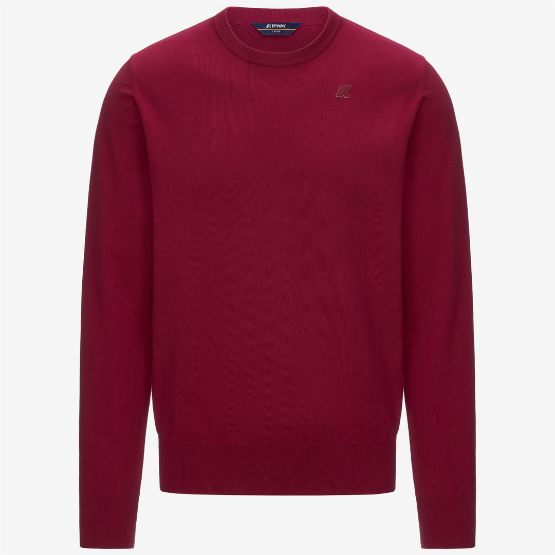 Suéter de algodón de cuello redondo para hombre en rojo oscuro para verano 01