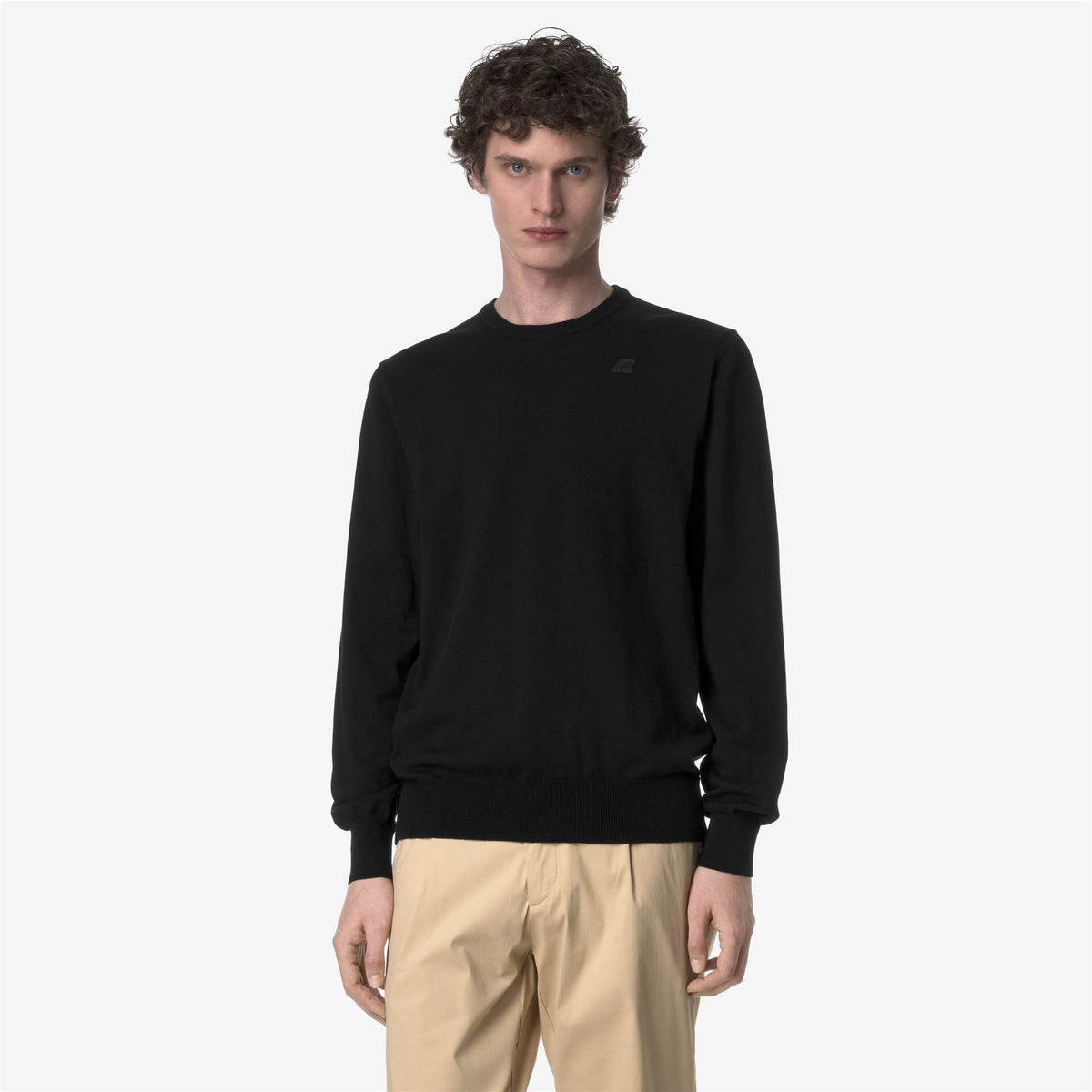 Knitwear_MAN_SEBASTIEN COTTON PS_Pull Over_Black Pure - Commercial 4