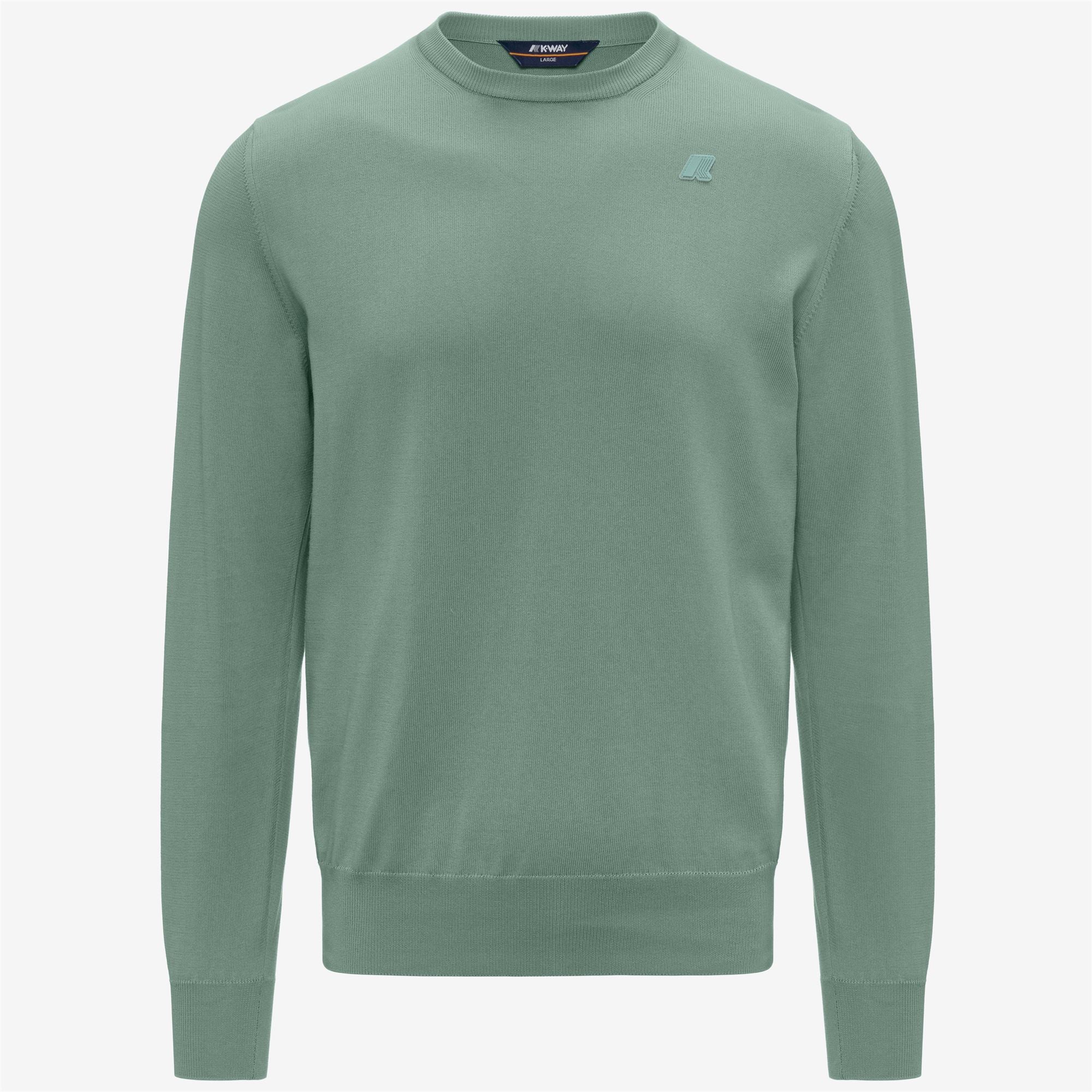 Knitwear_Man_SEBASTIEN COTTON PS_Pull Over_Green Blue Sage - Commercial 1