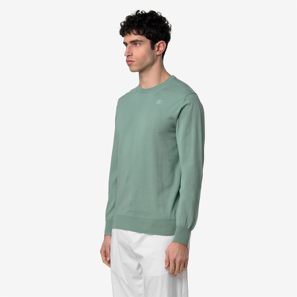 Knitwear_Man_SEBASTIEN COTTON PS_Pull Over_Green Blue Sage - Commercial 5