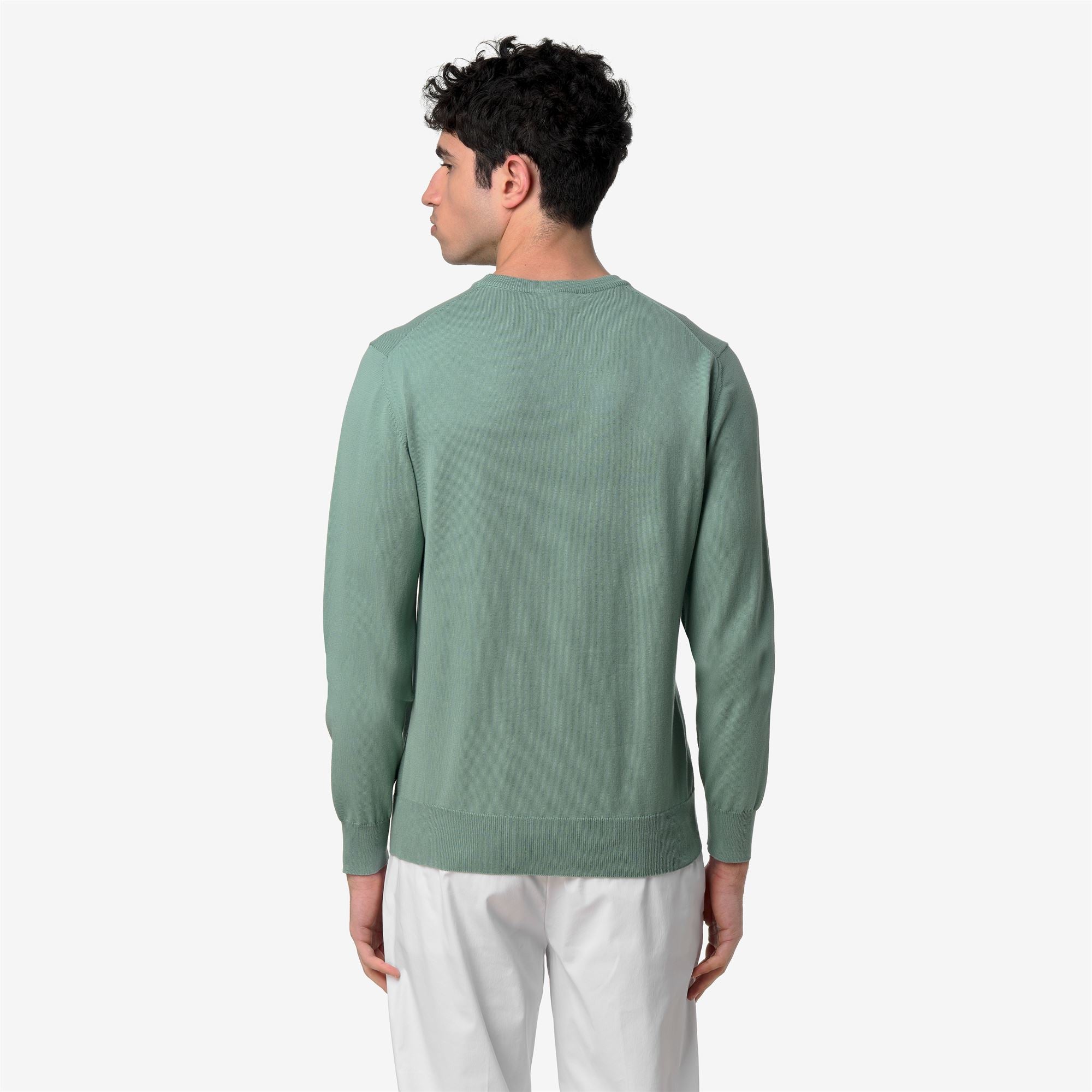 Knitwear_Man_SEBASTIEN COTTON PS_Pull Over_Green Blue Sage - Commercial 6