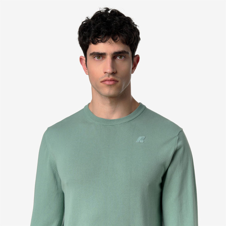 SEBASTIEN COTTON PS - KNITWEAR - Pull  Over - Man - GREEN BLUE SAGE 2