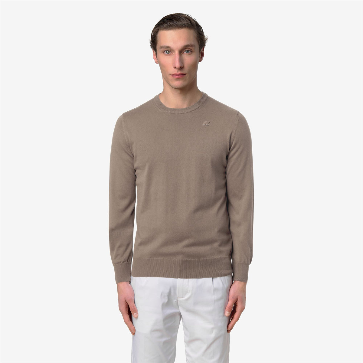 Knitwear_MAN_SEBASTIEN COTTON PS_Pull Over_Beige Taupe - Commercial 4