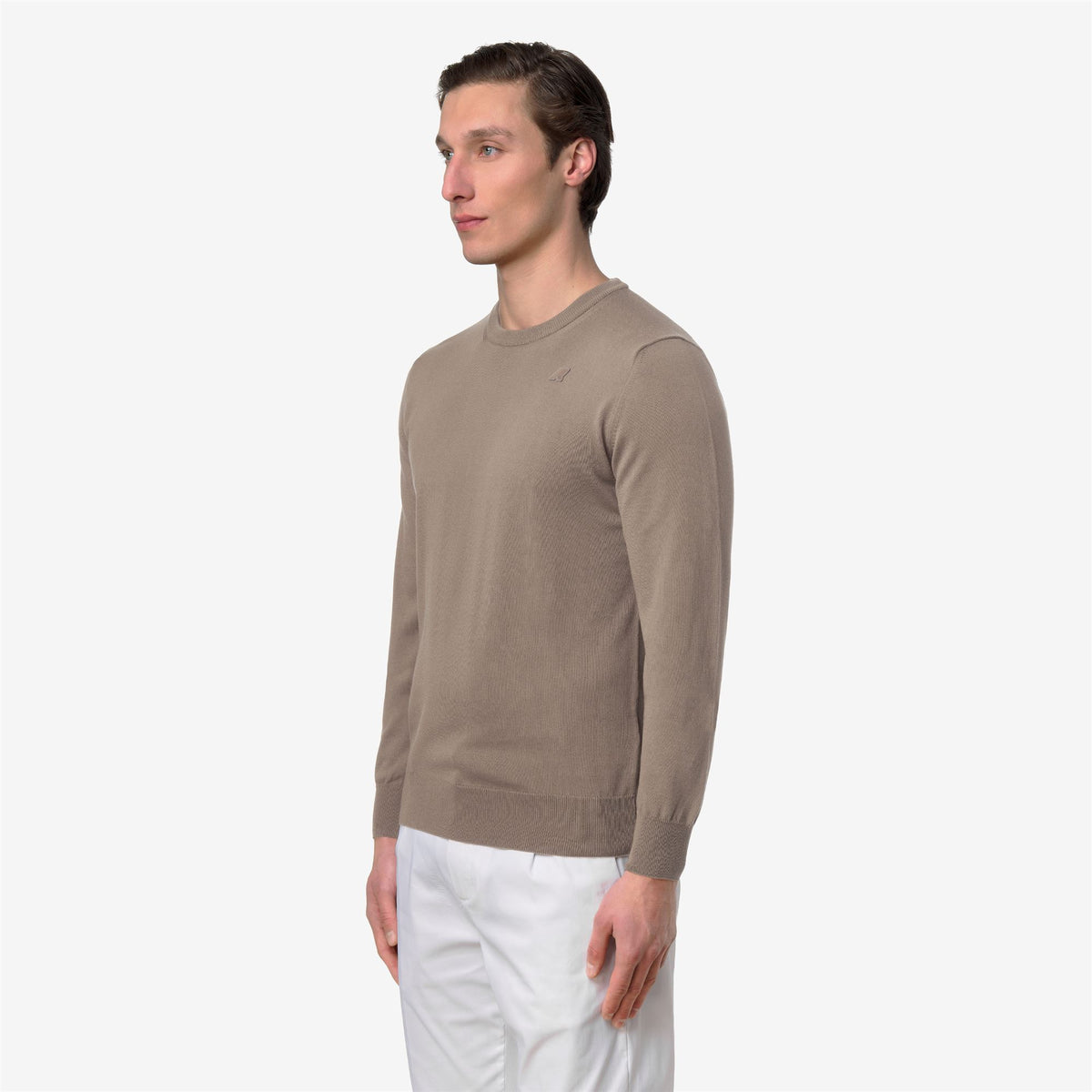 Knitwear_MAN_SEBASTIEN COTTON PS_Pull Over_Beige Taupe - Commercial 5