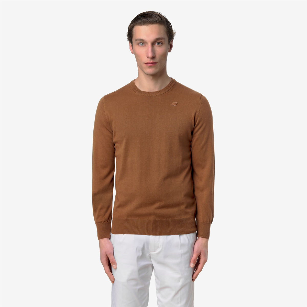 Knitwear_MAN_SEBASTIEN COTTON PS_Pull Over_Brown Bran - Commercial 4