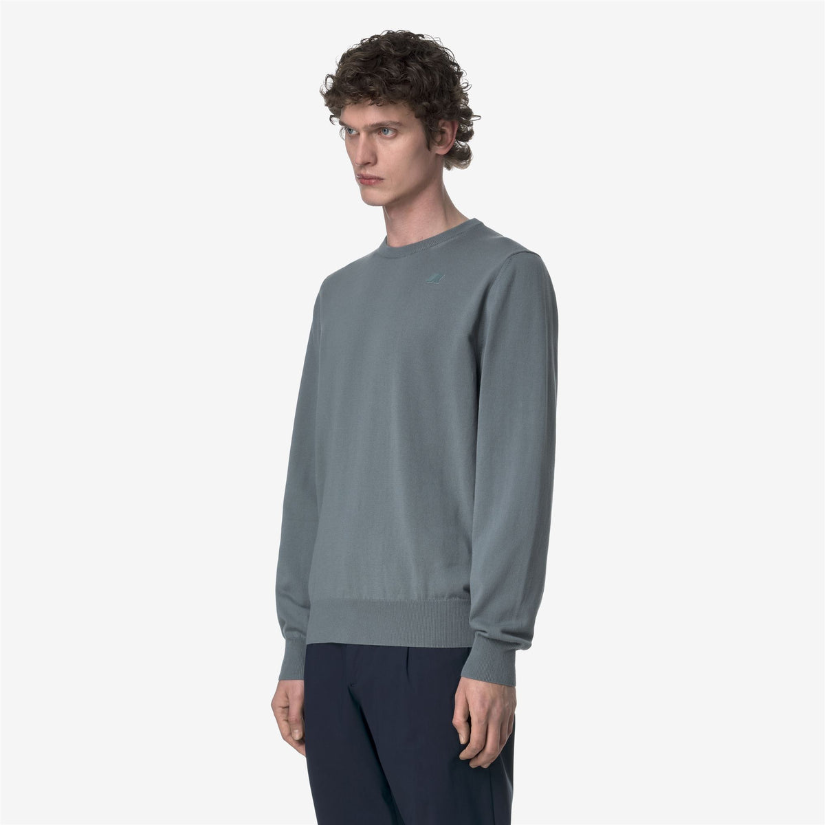 Knitwear_MAN_SEBASTIEN COTTON PS_Pull Over_Grey Sage - Commercial 5