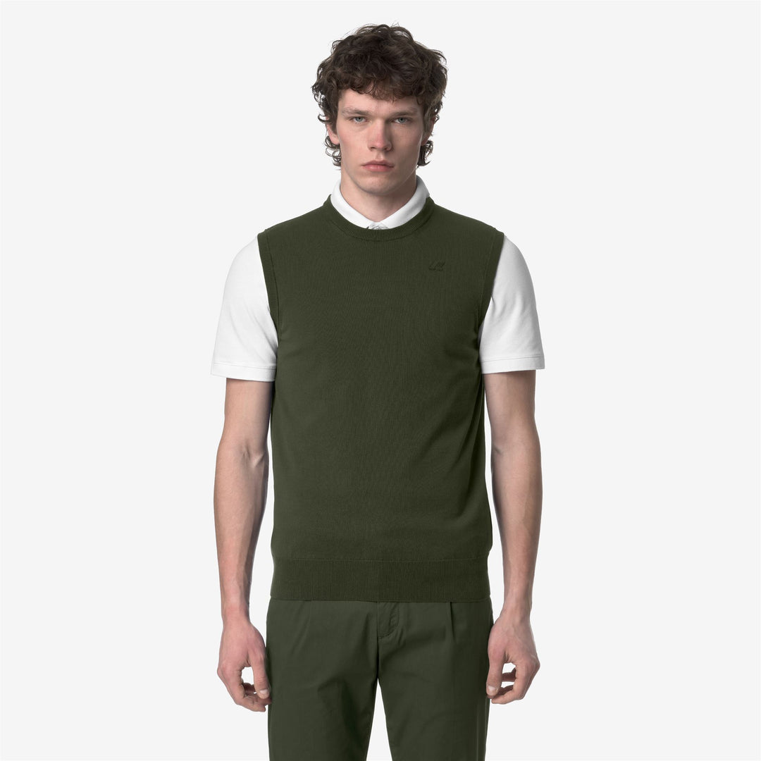 Chaleco de algodón para hombre en marrón y verde para el verano main