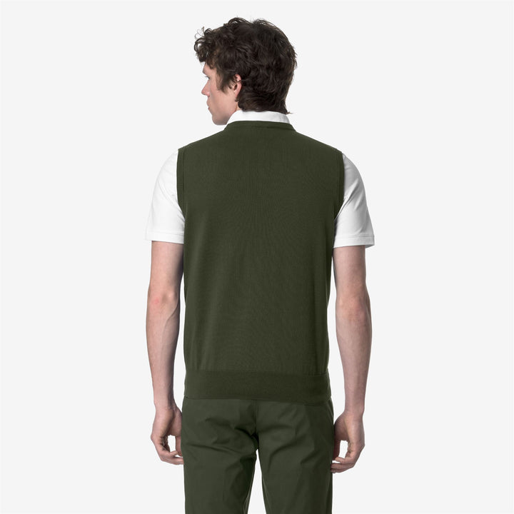 Brown green Men's Cotton Crewneck Vest for Summer Wear 3
