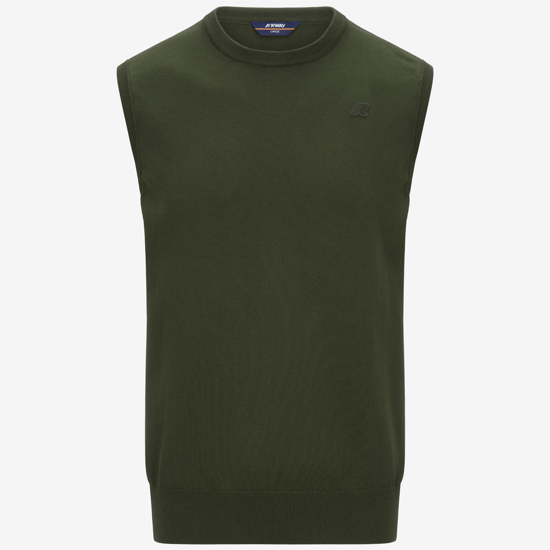 Brown green Men's Cotton Crewneck Vest for Summer Wear main