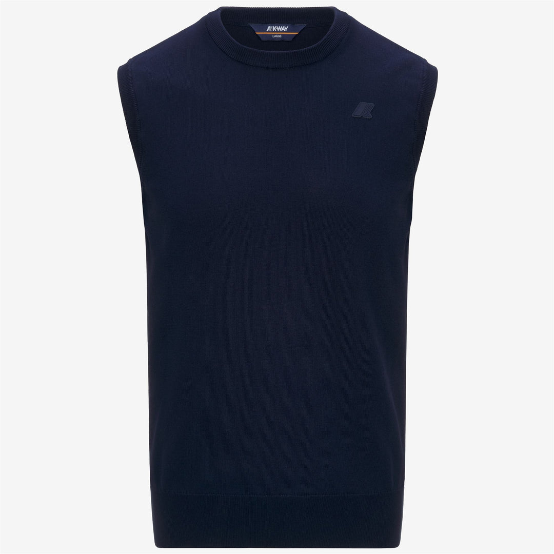 Blue Men's Cotton Crewneck Vest for Summer Casual Wear main