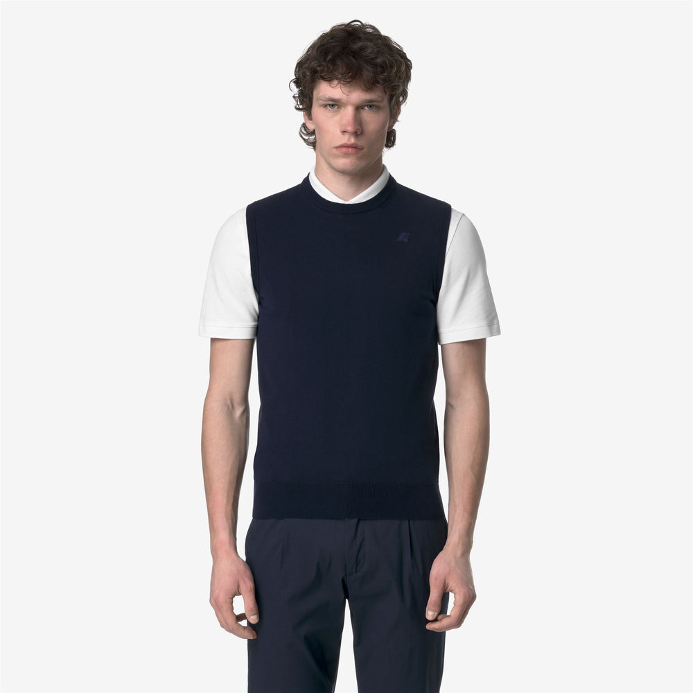 Blue Men's Cotton Crewneck Vest for Summer Casual Wear 02