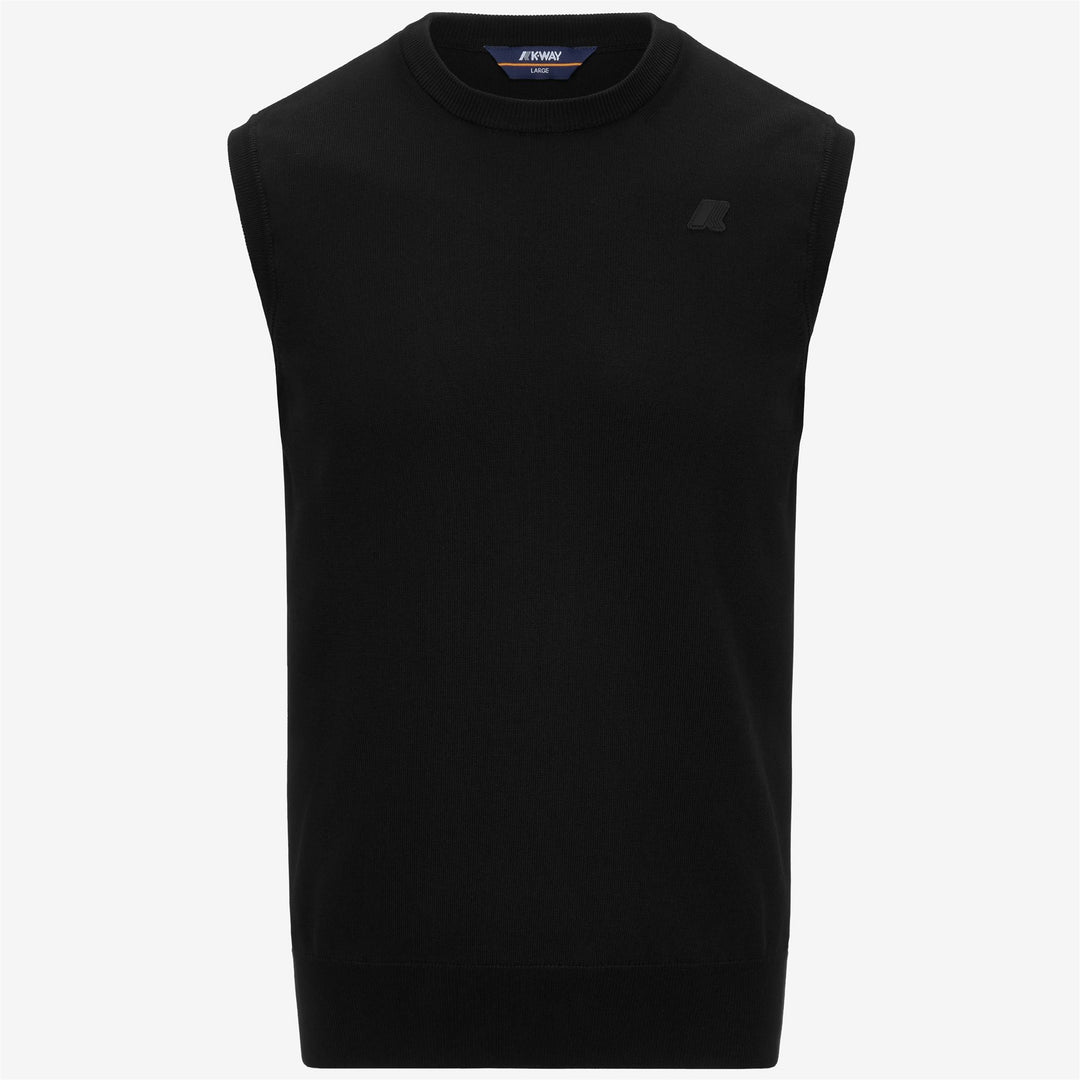 Black Grey Men's Cotton Crewneck Vest for Summer Wear main