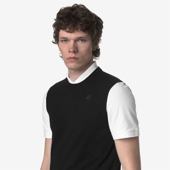 Black Grey Men's Cotton Crewneck Vest for Summer Wear 4