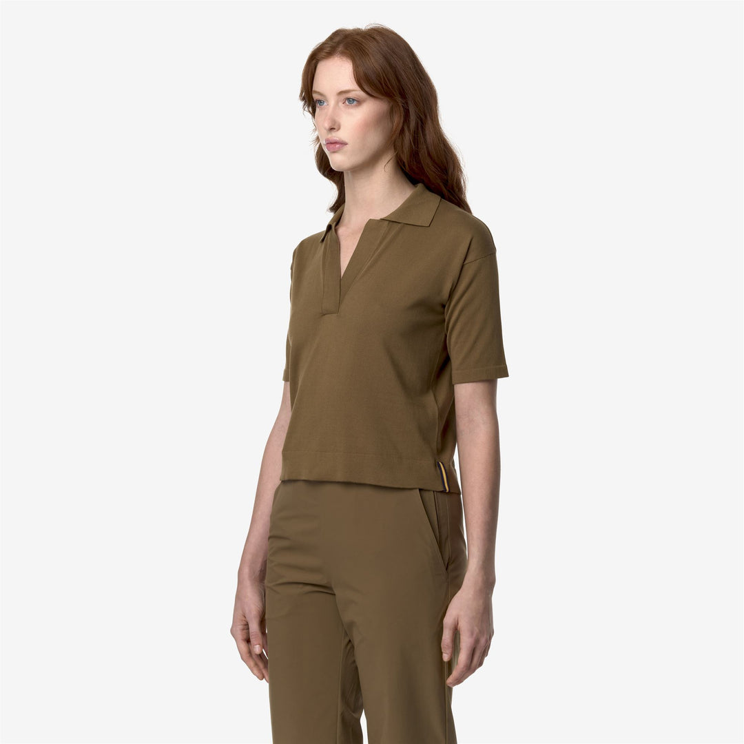 Polo Classica Tricot Donna Marrone per Uso Urbano main