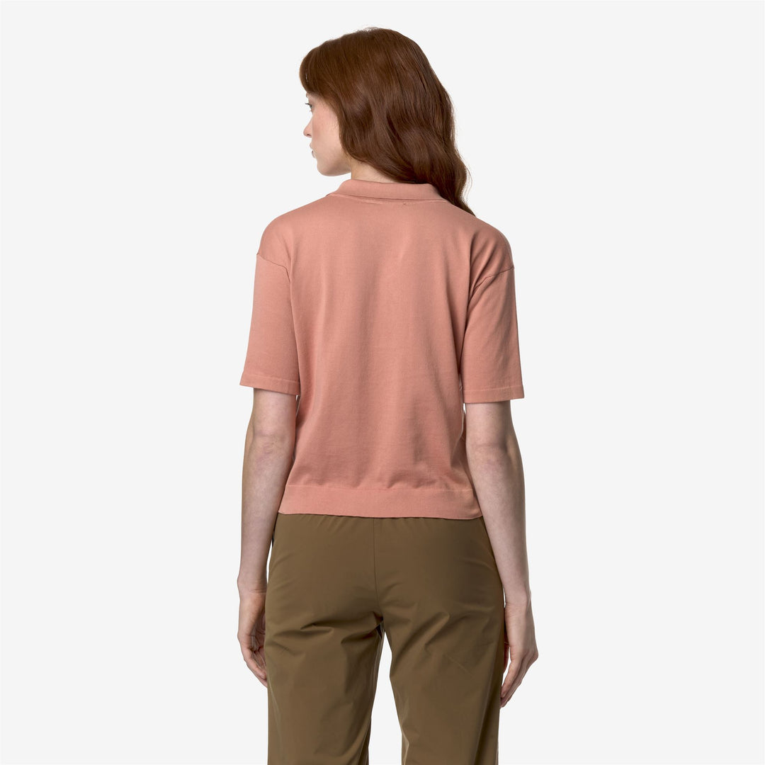 KNITWEAR Woman MARLHES Polo ROSE BROWN Dressed Front Double		