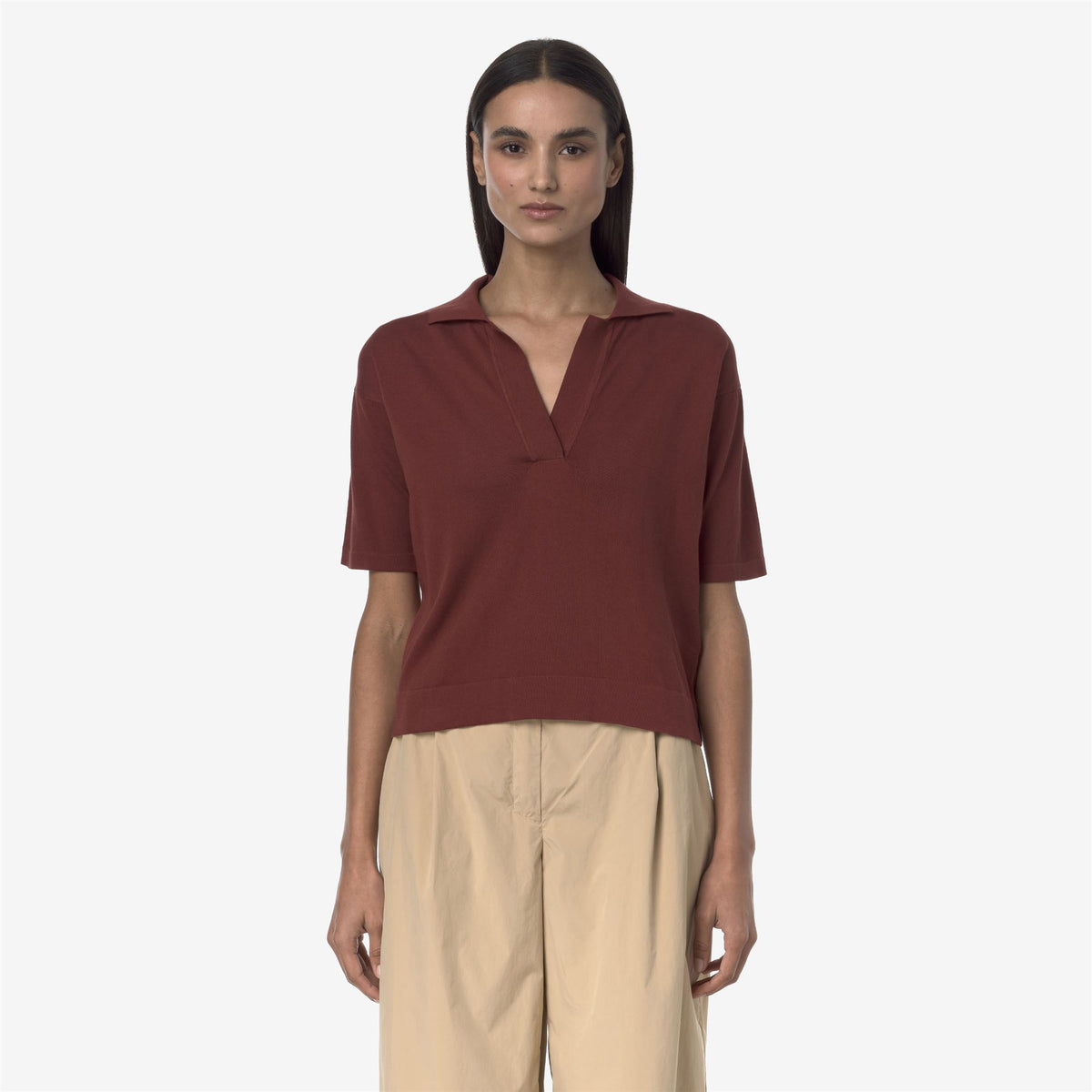 Knitwear_WOMAN_MARLHES_Polo_Brown Fiery - Commercial 4