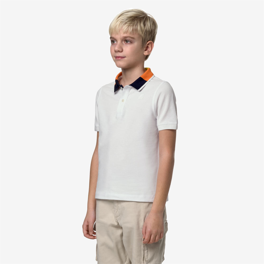 Grey White Boys' Color Block Polo Shirt for City Wear 02