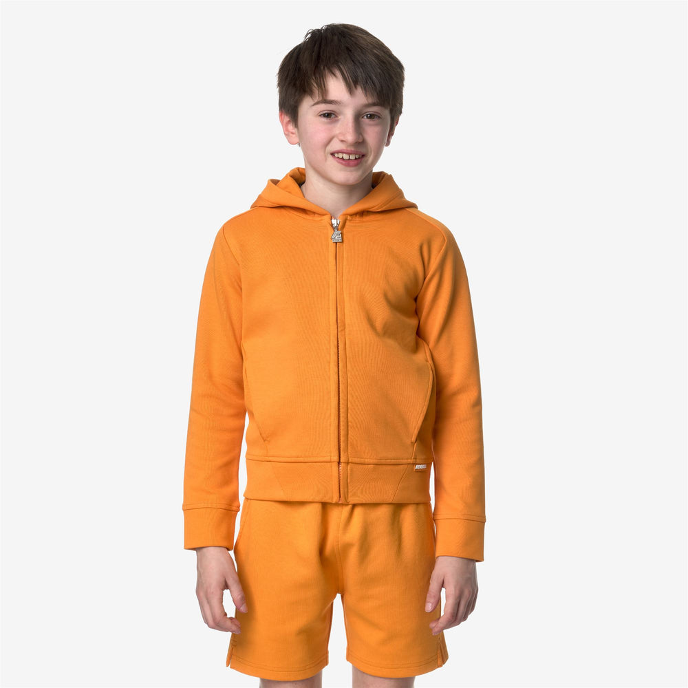 Orange Boy's Fleece Jacket for City Leisure and Sports 02