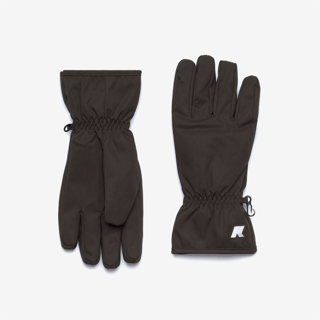 Black olive unisex winter gloves with water-resistant fabric 01