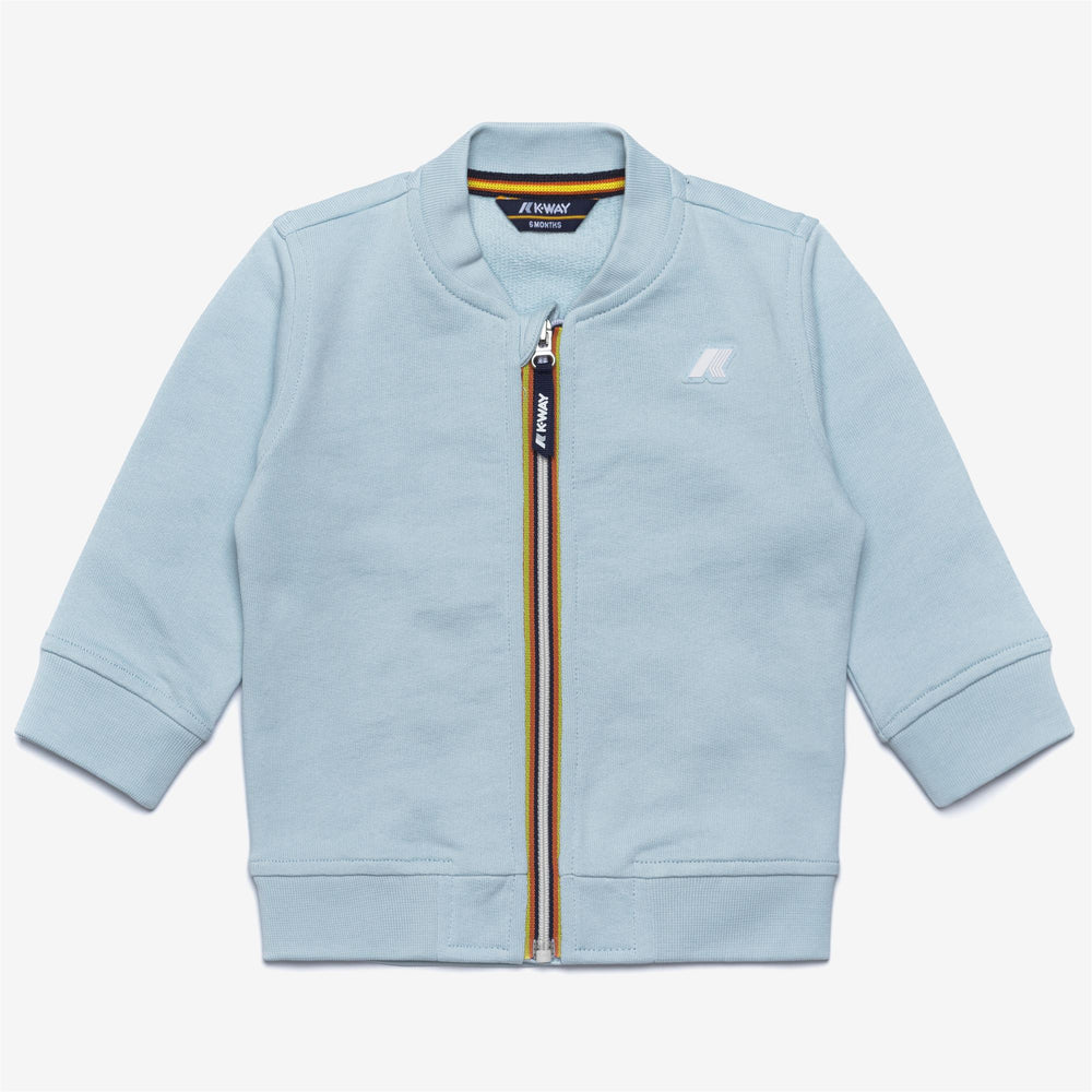 Completo felpa e pantaloni unisex in cotone azzurro per bambini 02