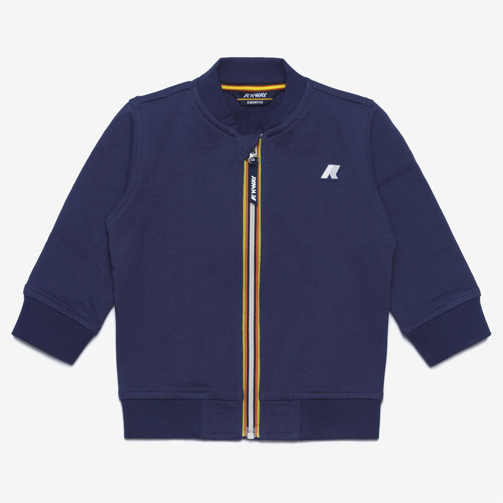 Completo felpa e pantaloni in spugna francese unisex blu scuro per bambini 02