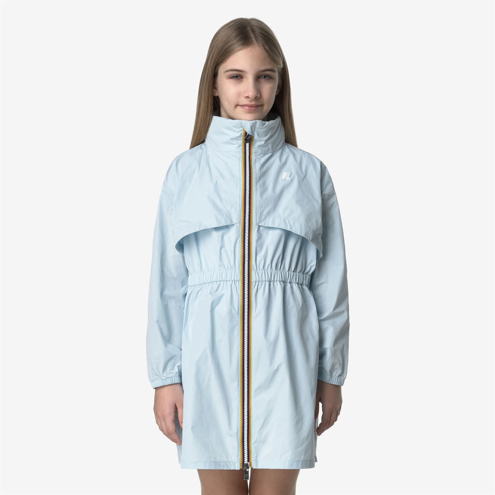 Giacca 3/4 Impermeabile Blu Baby per Ragazze con Tasche 02