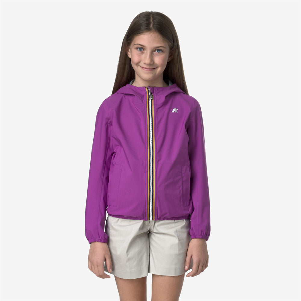 Violet Girl's Slim Fit Waterproof Jacket with Adjustable Hood 02