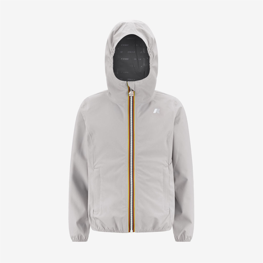 Chaqueta impermeable ajustable con capucha para niña en beige y gris main
