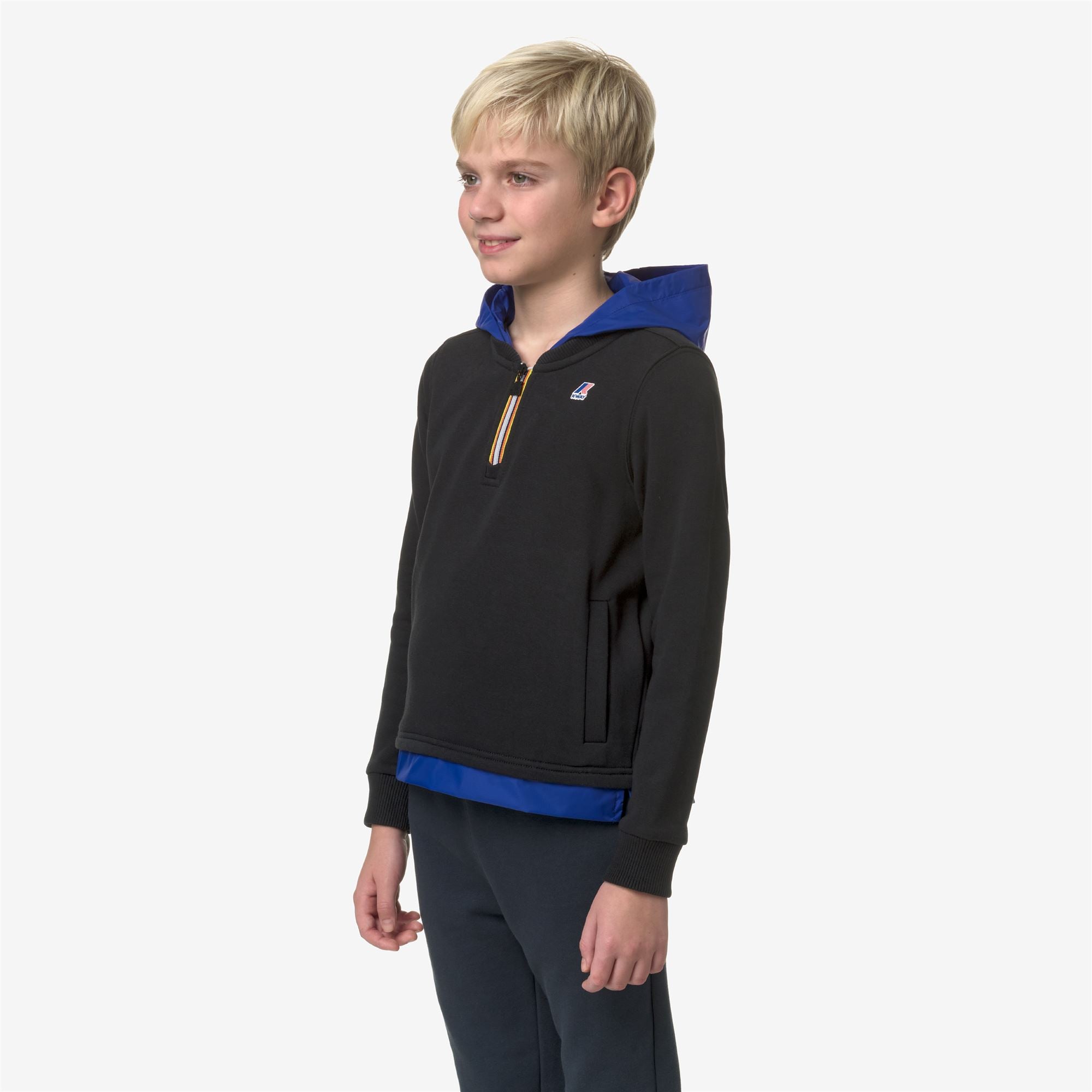 Fleece_BOY_P. LE VRAI DONAT NYLON PC_Jumper_Black Pure - Blue Royal Marine - Commercial 5