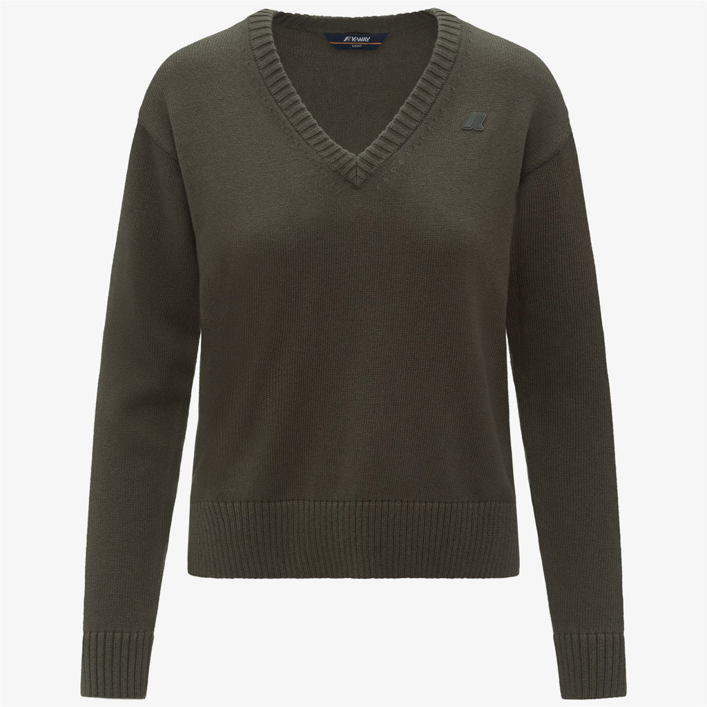 Knitwear_WOMAN_ADINE COTTON CASHMERE_Pull Over_Green Blckish - GREEN BLACKISH  - White - Commercial 1