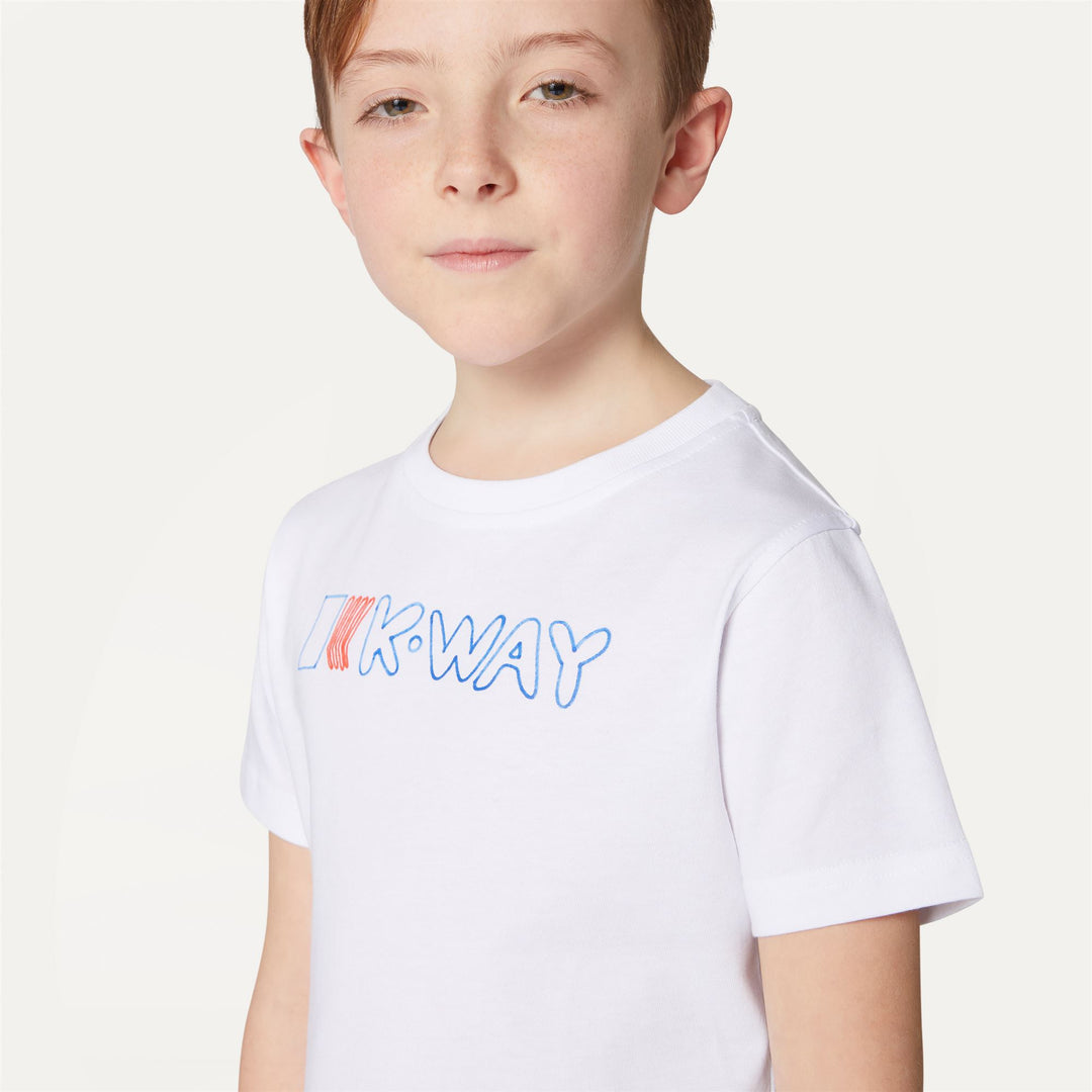 T-Shirt in Cotone Grigia e Bianca per Ragazzo con Stampa Graffiti main