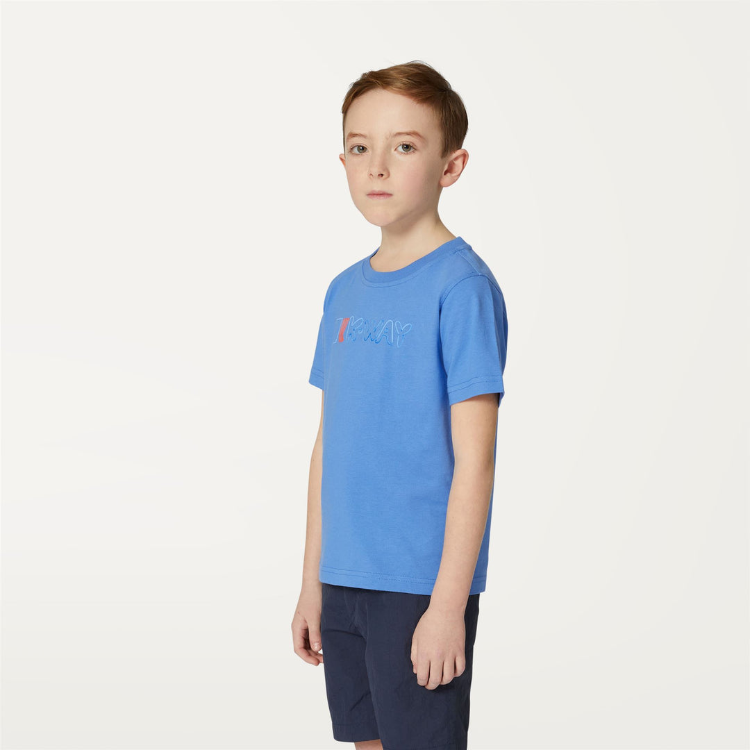 T-Shirt Casual in Cotone Blu Ultramarino per Ragazzo con Stampa Graffiti main
