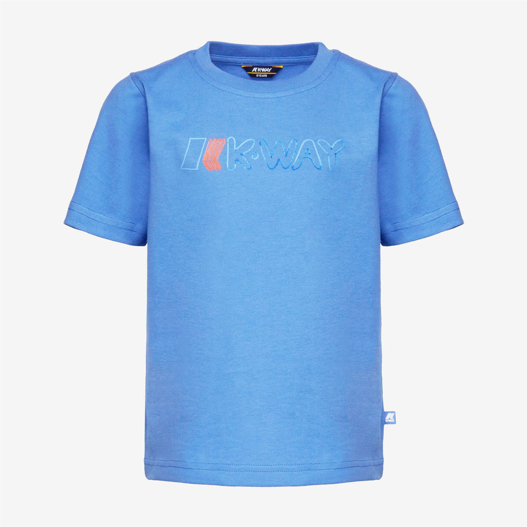 T-Shirt Casual in Cotone Blu Ultramarino per Ragazzo con Stampa Graffiti 01